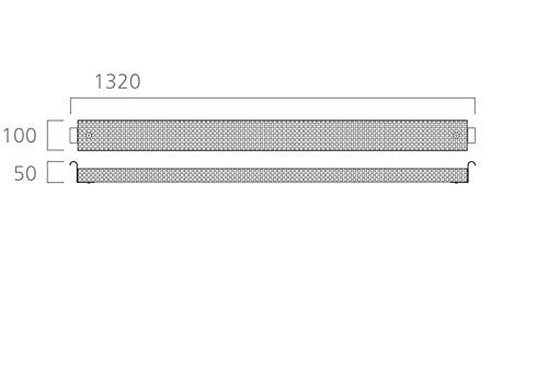 Modulor Kabelkanal für Tischgestell E2, 9,5 x 5,0 x 132,0 cm, Schwarz | Kabelführung für den Schreibtisch aus pulverbeschichtetem Stahl für E2 Tischgestelle; Kabelhalterung inklusive Schrauben