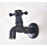 Grifo de la piscina de la fregona del baño de la manija cruzada única de bronce frotado con aceite negro/grifo de agua del jardín/grifos de agua del fregadero de la ropa