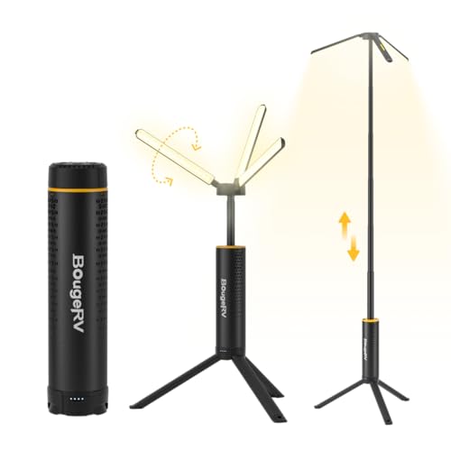 Lampe de camping télescopique BougeRV 15600 mAh rechargeable noir