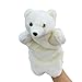 Livecitys Adorable marionnette en peluche Ours mignon en peluche Animal Marionnette à main Poupée intelligente Parent-Enfant Cadeau pour enfants Blanc