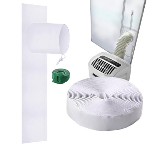 AC Window Vent Kit, Window Seal for Portable Air Conditioner - Justerbar AC -fönstertätning | DrawString Design Weatherproofing Products, Easy Install för 5,9 tum AC -avgasslang