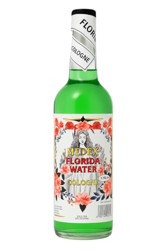 Medex Florida Water Colonia 500 ml – Agua aromática refrescante con aroma floral | Agua de colonia clásica para limpieza, relajación y rituales espirituales con adhesivo Kajal