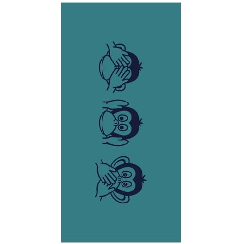 Depotex Strandlaken Strandtuch Badetuch Monkey Hellblau Handtuch Liegetuch Affen Emojis Strand Urlaub 80 x 160 cm