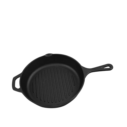 Image of 10.25 Inch Cast Iron Grill Pan - Pre-Seasoned Griddle Pan for Steaks, Burgers & Vegetables - Creates Perfect Grill Marks - Oven, Stovetop, Grill & Induction Cooktop Safe