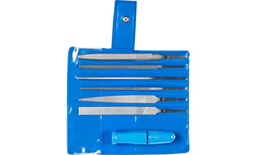 Pferd Key File Set 265 A In Plastic Pouch, 6 Files, 4 Inch, 1 Quick-Mounting Handle, 17009 – Ideal For Fine And Delicate Filing #TOP17