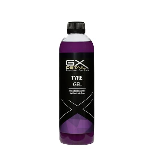 GxDetail Gel Abrillantador de Neumáticos y Plásticos Exteriores para Coche 500ml. – Brillo Duradero y Protección UV – Acabado Brillo sin Residuos Grasos – Fórmula de Larga Duración