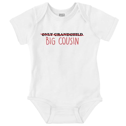 Brisco Brands Big Cousin Funny Baby Announcement Baby Romper Boys or Girls
