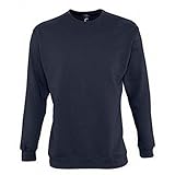 Cuello tapetado. SOLS - Sudadera básica Modelo Supreme Plain Hombre Caballero (Grande (L)) (Azul Marino)