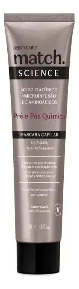 O BOTICARIO MATCH SCIENCE MASCARA PRÉ E PÓS QUÍMICA 50g