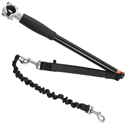 TOATELU Guinzaglio per cani da bicicletta: robusto guinzaglio in acciaio al nylon, sicuro per cani con manico rimovibile, guinzaglio flessibile per biciclette, ciclismo e attività all'aperto