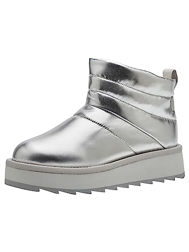 Tamaris Botas de invierno para mujer, con forro cálido, plata, 38 EU