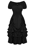 [Exquisites Design]: Schulterfrei und kurze Puffärmel, elegant und vintage. Das vertikale Streifenmuster und das hoch taillierte gesmokte Kleid können Ihre grazile Kurve in jedem Anlass perfekt hervorheben. Das doppellagige Maxikleid kann auch als High-Low-Partykleid mit seitlich verstellbarem Bindeband getragen werden, um verschiedene Looks auszuprobieren und Ihrem persönlichen Stil gerecht zu werden.
