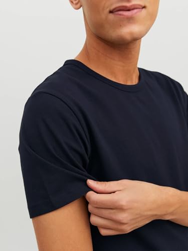 JACK & JONES Herren JJBASIC O-Neck Tee SS, White/C W. White + 2 x Dark NA, S – Ansicht 6