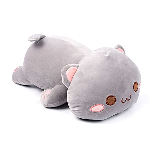 WAQIA Cute Cat Plush Toy Throw Pillow Stuffed Animals Pet Cat Plush Toy Pillows Great Gift for Birthday Holiday, Lumbar Support Back Cushion