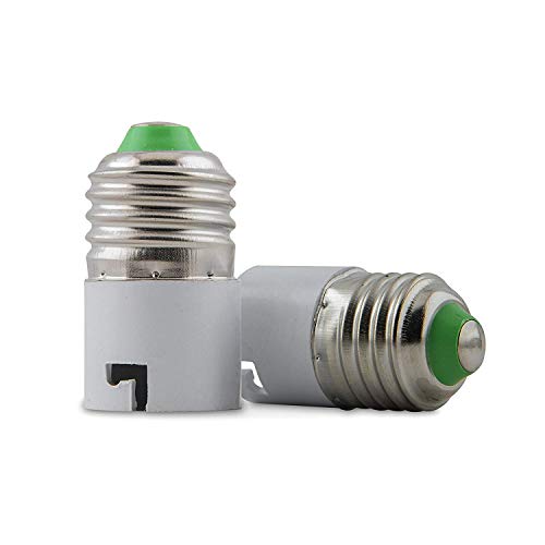 Image of Whiteray Plastic E27 to B22 Screw Base Socket Lamp Holder and Light Bulb Adapter (White) Pack of 2 Pieces