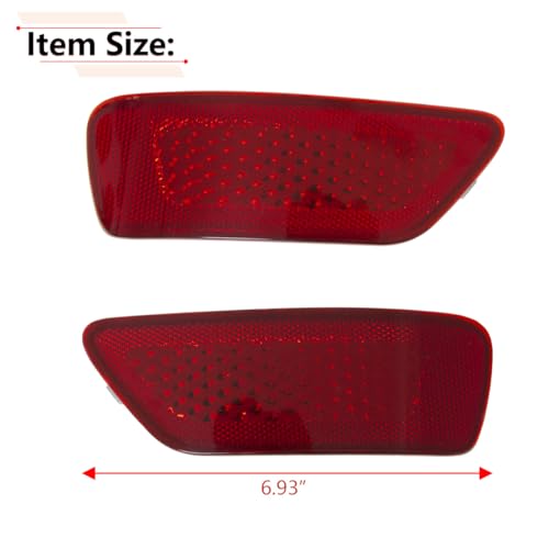 Image of RLB-HILON Rear Bumper Reflector Compatible with Jeep and Dodge Model | for Grand Cherokee 2011-2021, for Journey 2011-2020, for Compass 2011-2017, Driver and Passenger Side