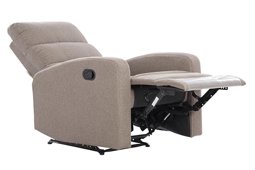 Image of Urban living - Monaco Single Seater Fabric Manual Recliner | 1 Seater Sofa | Single Sofa Recliner | 1 Seater Chair Sofa | 1 Year Warranty | Brown