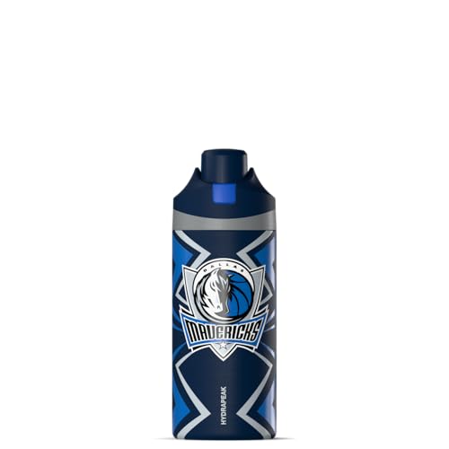 Hydrapeak x NBA Officially Licensed Dallas Mavericks Oasis 20 oz Insulated Kids Water Bottle, Stainless Steel Water Bottle Kids with Chug Lid, Push Button