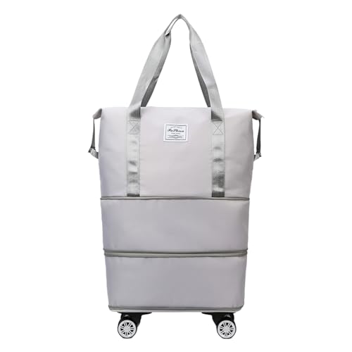 Genérico Bolsa de Lona Grande con Ruedas,Bolsas de Lona con Ruedas - Bolsa de Equipaje con Ruedas Desmontable,Petates Grandes con Ruedas para Viajar, petate Impermeable con Rueda para Viajar