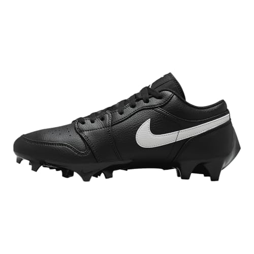 Nike Men's Jordan 1 Mid TB Football Cleats Black/White-Black Low FJ6245-001 10.5