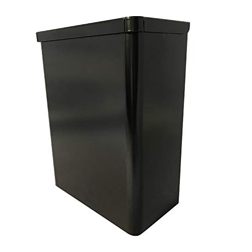Image of S.A.C. TD1000BK Sanitary Napkin and Tampon Disposal Receptacle - Surface Mount, Black Steel, Hidden Liner, Lift-Top Lid, Mounting Hardware Included