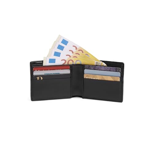 Image of EUME Nova Wallet for Men, Charcoal Blue | Slim Bifold Premium Vegan Leather | 6 Card Slots, 2 Compartments, 2 Slip Pockets | Stylish & Durable Men Wallet | Perfect for Everyday Use