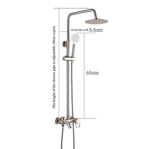Système de douche SUS304 en acier inoxydable finition nickel brossé durable