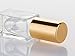 3ml Square Glass Roller Bottle For Essential Oils,Mini Glass Bottles With Stainless Steel Roller Balls,Gold Aluminum Caps Portable Roll-On Vial Aromatherapy Perfume Container-10 Pack