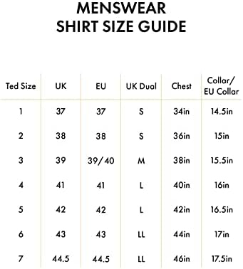 ted baker mens jacket size guide