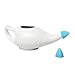 HealthGoodsIn Ceramic Neti Pot, Premium Handcrafted Durable, Dishwasher Safe with 2 Silicone Nozzle Tip, 225 Ml. (7.6 FL Oz) Capacity (Dotted Ivory)