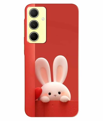 Image of Printed Hard Back Case Cover & Compatible for Samsung Galaxy A55 5G | Samsung A55 5G | Rabbit Painting Art (Multicolor) - D1202