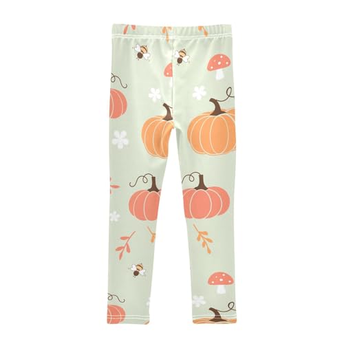 Pumpkin and Bee Girls Leggings,Workout Leggings for Girls Toddler Athletic Legging Size for 3-10T2