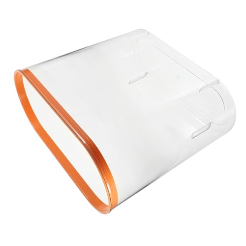Basurero compacto rectangular transparente para baño miniatura 1