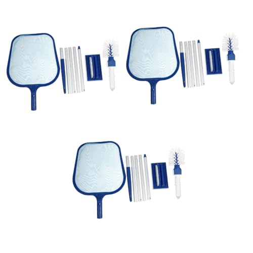 Milisten 3 Juegos Red De Hojas De Piscina Neto Calentador Motorizado De Piscina Redes Quinielas Cerca Piscina Neta Colador Solar Bien Limpio Decoración Estanque El Plastico Blue
