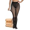CHRLEISURE Mallas con forro polar para mujer, leggings de invierno gruesos y transparentes