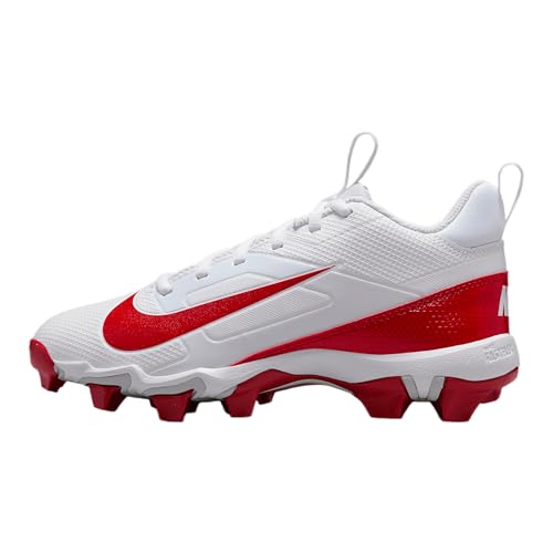 Nike Alpha Menace 4 Shark Big Kids' Football Cleats (FQ4012-102, White/University Red/Photon Dust/University Red)