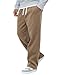 Csqopt Mens Y2K Festival Pants Fashion Loose Fit Wide Leg Sweatpants Straight Trousers Light-Coffe M