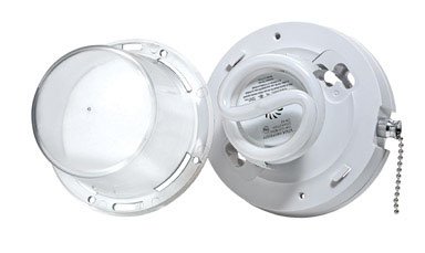 Leviton C20-09862-0PC 13 Watt White Compact Fluorescent Lampholder With Pull Chain