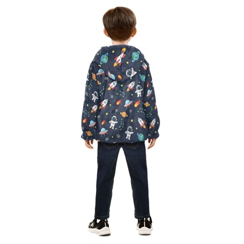 CHIFIGNO Cute Astronauts Kids Warm up Jacket Fleece Jacket for Fall Winter 3T4
