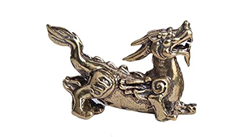 睚眦 ヤアズ Bデザイン ミニサイズ 風水 グッズ 魔除け 龍 の 置物 銅製 金運 邪気払い