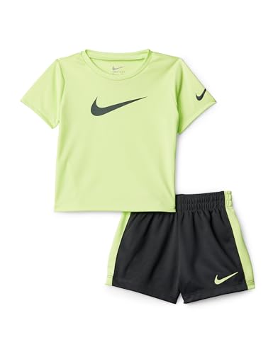 Image of Nike Baby Dri-FIT Swoosh Logo T-Shirt and Mesh Shorts 2-Piece Outfit Set