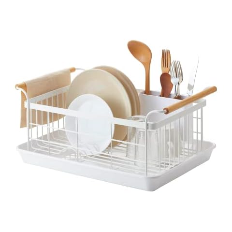Yamazaki Steel Dish Drainer with Utensil Holder Cover