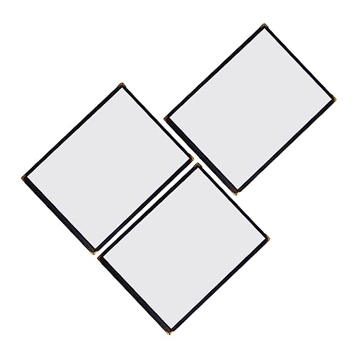 SOLUSTRE 3pcs Menu Holder PVC Recipe Book Cover Restaurant Menu Board A4 Leatherette Trim Easy Clean