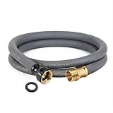 Garden Hose 5/8' x 10ft Brass Rubber Heavy Duty Water Hose 600 PSI Burst Pressure, Durable Flexible Hose for Yard, Car Wash, Pets Gray