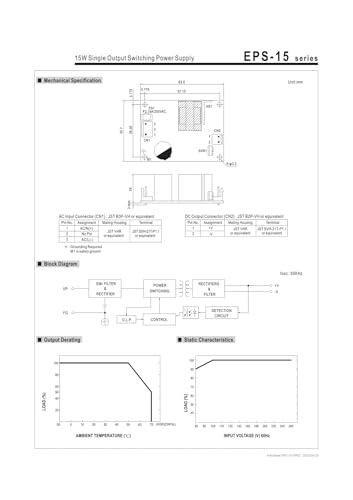 Alimentation à découpage à Sortie Unique EPS-15 EPS-15-24 15W pour électronique
