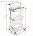 3-Tier Storage Trolley on Wheels | Makeup Storage | Cleaning Trolley | Shelves Unit | Utility Cart | Cleaning Caddy | Rolling Cart | Bathroom Shelving | Ideal for Kitchen, Bathroom, Utility (White)