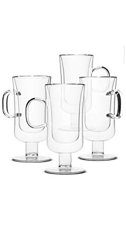 Brew To A Tea Btat- Irish Coffee Mug, Coffee Glass, Set Of 4 (10Oz, 300Ml), Double Wall Glass Irish Coffee Cup, Tea Cups, Latte Cups, Glass Coffee Mug, Beer Glasses thumb #5