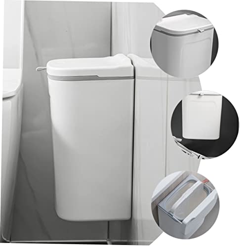 Caneca de basura blanca rectangular para colgar 9L miniatura 2