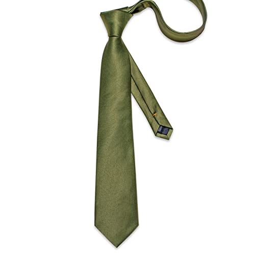 Image of DiBanGu Mens Solid Color Tie and Pocket Square Set Woven Silk Plain Necktie & Handkerchief for Men Wedding Party Formal