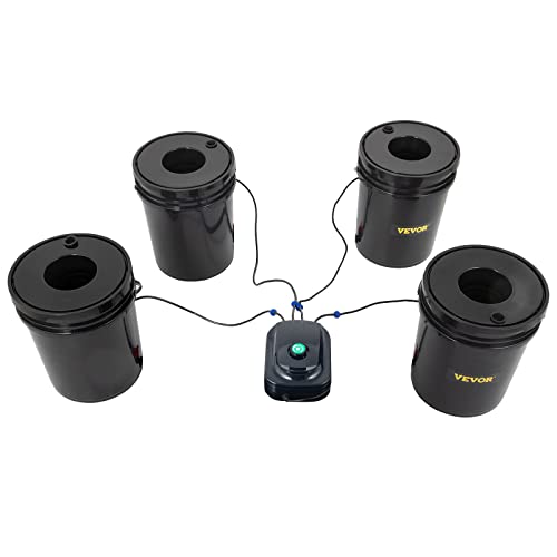 VEVOR DWC Hydroponic System, 5 Gallon 4 Buckets, Deep Water Culture Growing Bucket, Hydroponics Grow Kit with Pump, Air Stone and Water Level Device, for Indoor/Outdoor Leafy Vegetables by VEVOR - Image 9